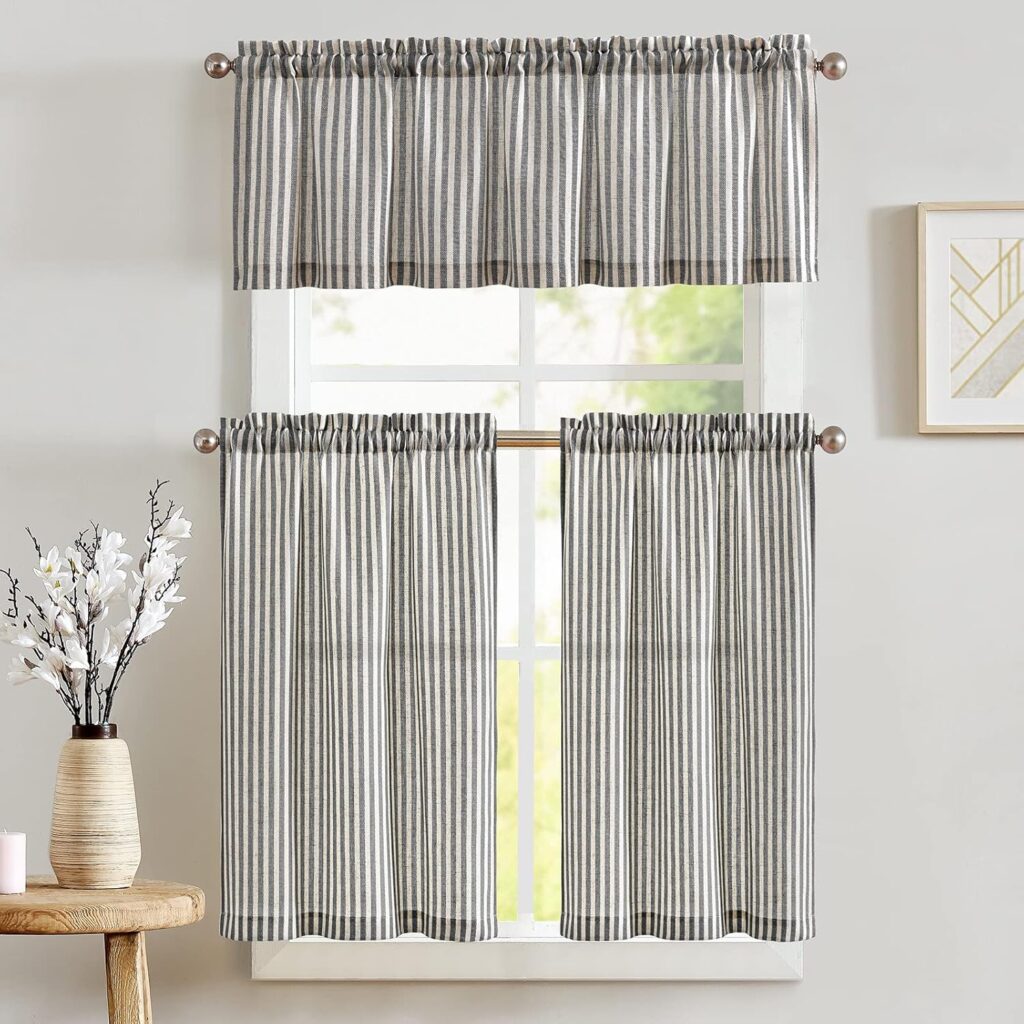 Jinchan stripe kitchen curtains