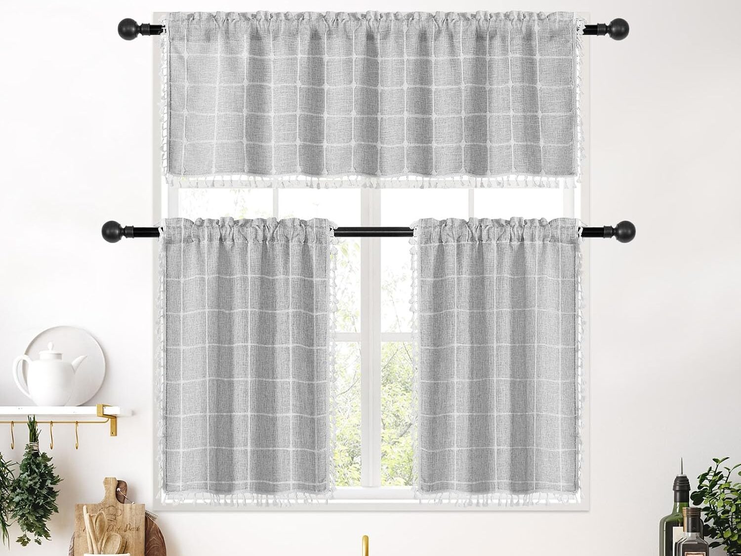 MitoVilla boho kitchen curtains