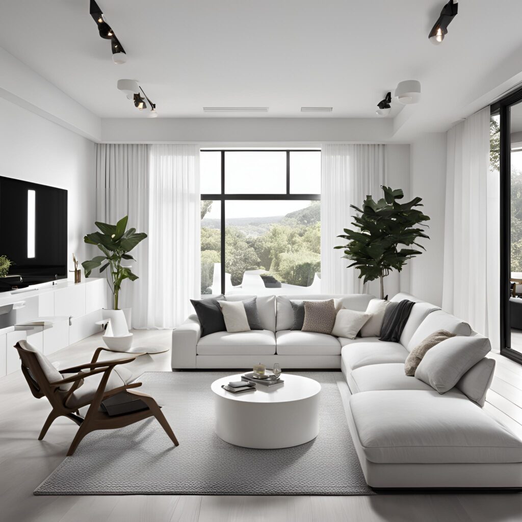 modern interior with white theme